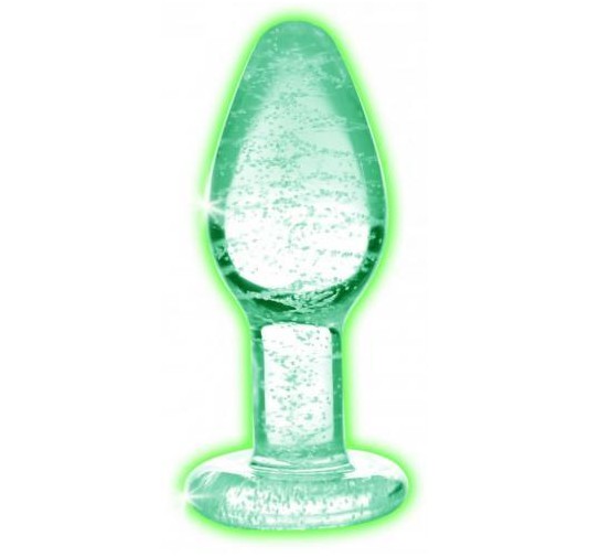 Glow in the dark glass anal plug